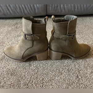 MIA Olive Ankle Boots with Buckle Detail
